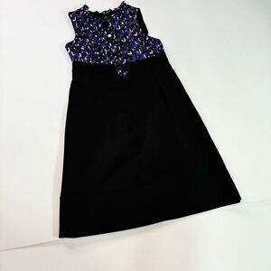 Shoshanna Dress Womens 4 Black Sleeveless A-Line Crew-Neck Mini Silk Formal